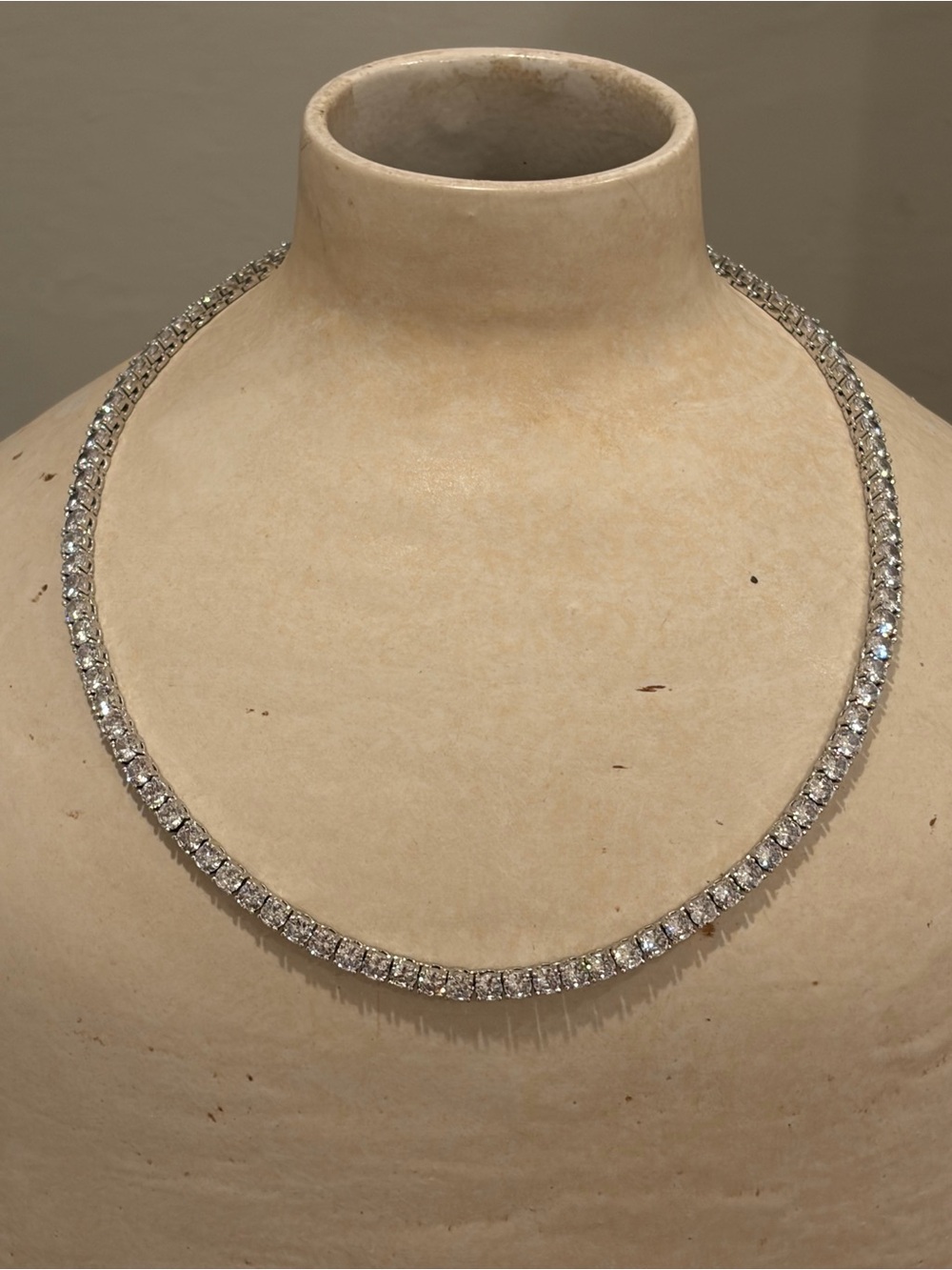 Classic Silver Tennis Necklace